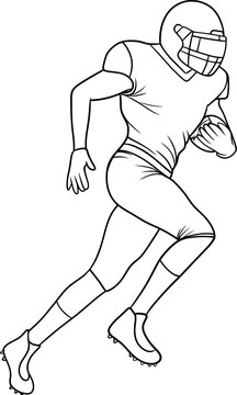 recommend clip art: american football player, runing football player outline vector illustration	
                    