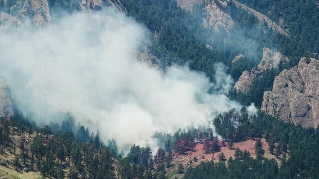 Colorado Wildfires, Smoke from Small Fire in Boulder Colorado, 3 Acre Fire