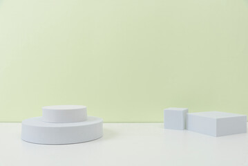 Minimalist White Geometric Shapes on a Plain Background