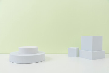 Minimalist White Geometric Shapes on a Plain Background