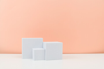 Minimalist White Geometric Shapes on a Plain Background