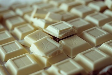 white chocolate bars and white choco pieces.