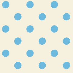 Seamless texture with birds, feathers and dots, various small elements, in blue cream and brown colors.