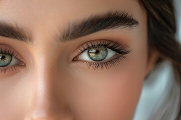 Obraz premium Stunning portrait of a beautiful woman with dramatic mega volume lash extensions...