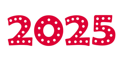 2025 handwritten text. Typography vector design for Happy New Year greeting cards and poster