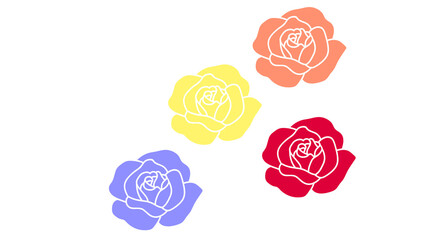 four roses on a transparent background