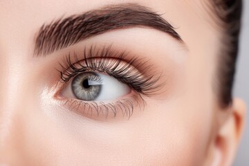 Obraz premium Stunning portrait of a beautiful woman with dramatic mega volume lash extensions...