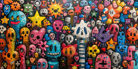 Colorful Graffiti Characters