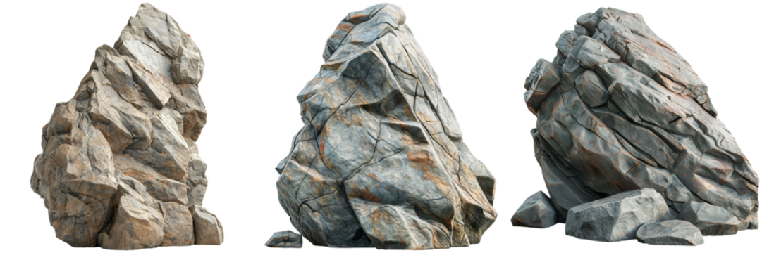 Set of Rock Formations Isolated on Transparent Background png