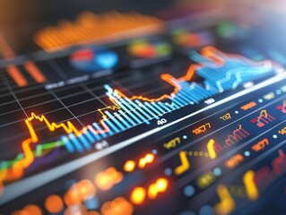 Economy graph depicting comprehensive analysis and market trends, featuring contemporary and vibrant aesthetics
