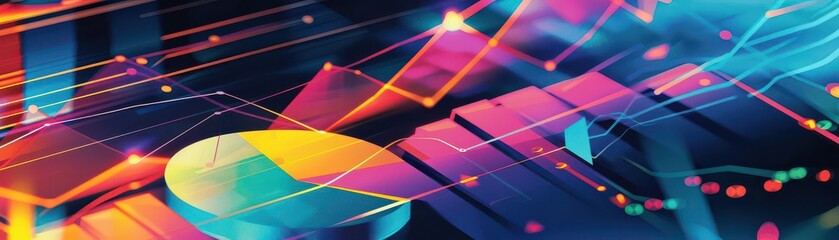 Economy graph showcasing analysis, forecast, and insights, with vibrant and dynamic design elements
