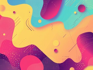 Fototapeta premium Abstract forms, vibrant contrasting colors, flat design illustration