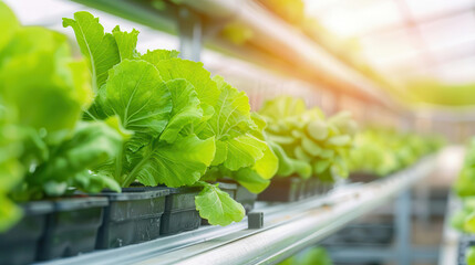 Hydroponic setup growing fresh vegetables, agriculture tech, soilless farming techniques