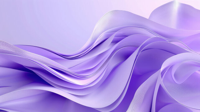3d render of an papers abstract composition with swirling edges in the air, purple colors, solid background