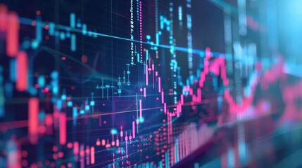 Fototapeta premium Financial chart illustrating economic trends and analysis, emphasizing datadriven insights with a sleek style