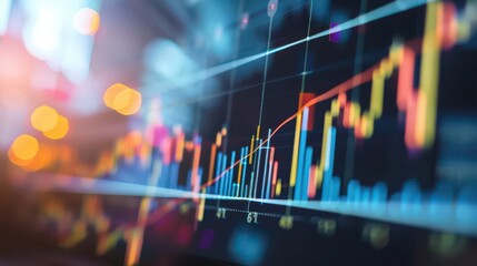 Financial chart illustrating recovery driven by innovation and resilience, with a sleek, contemporary design