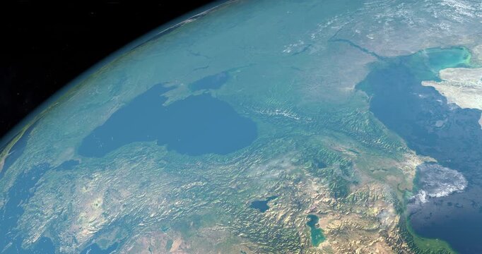 Caucasus mountains in earth planet