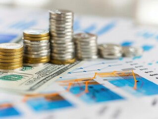 Financial graph depicting strategic growth and profit increase, with a focus on clean and modern design elements