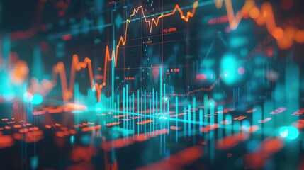 Financial graph depicting key economic trends and comprehensive analysis, with a focus on clean and modern design elements