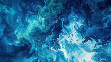 Obraz premium Abstract fluid art in blue and white with swirling patterns and cosmic vibes