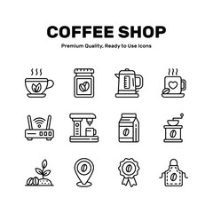 Check out this creative coffee shop icons set in editable style