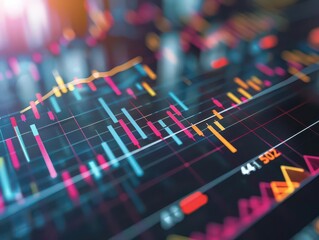 Financial graph representing economic recovery and hope, with a focus on upward movement and contemporary design elements