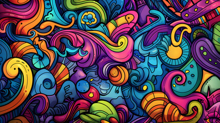 doodle art full background illustration