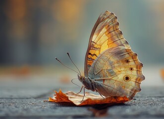 Obraz premium Butterfly on a Leaf