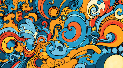Doodle art full background illustration