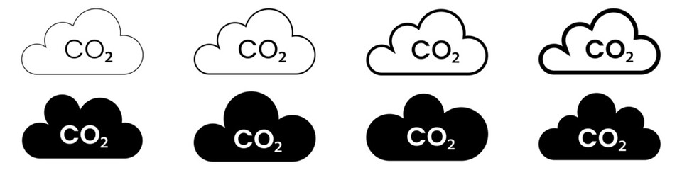 co2 icon set. carbon dioxide sign