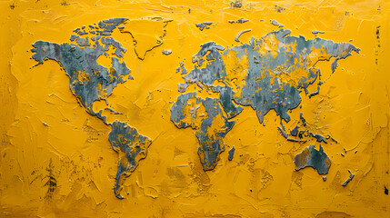 Yellow map fictional world map.