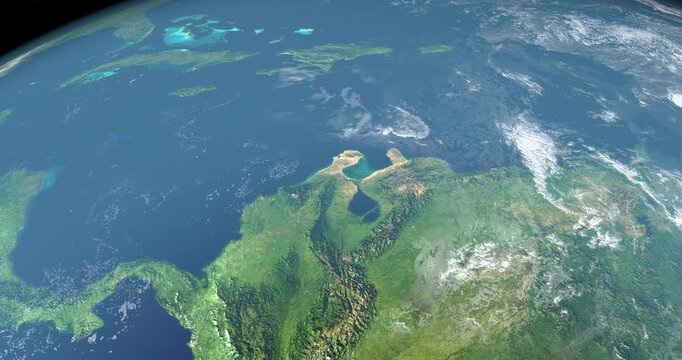 Venezuela gulf in earth planet. 3d render