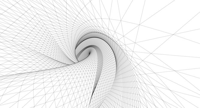abstract spiral surface 3d illustration