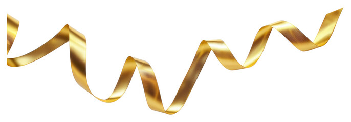 Naklejka premium PNG Golden ribbon on white background