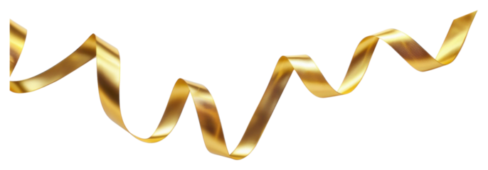 PNG Golden ribbon on white background