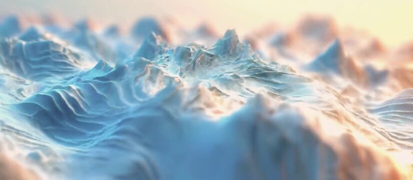 3D Topographic height map with mountains, geology survey.