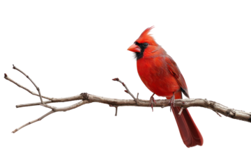PNG Vibrant cardinal perched branch