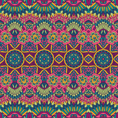 Tribal vintage abstract geometric ethnic seamless pattern ornamental. Detailed ornament muted color textile design.