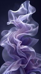 Naklejka premium Flowing fabric in shades of purple against a dark backdrop