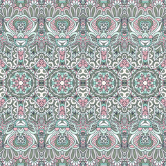 Tribal vintage abstract geometric ethnic seamless pattern ornamental. Detailed ornament muted color textile design.