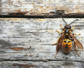 Wasp on Weathered Wood