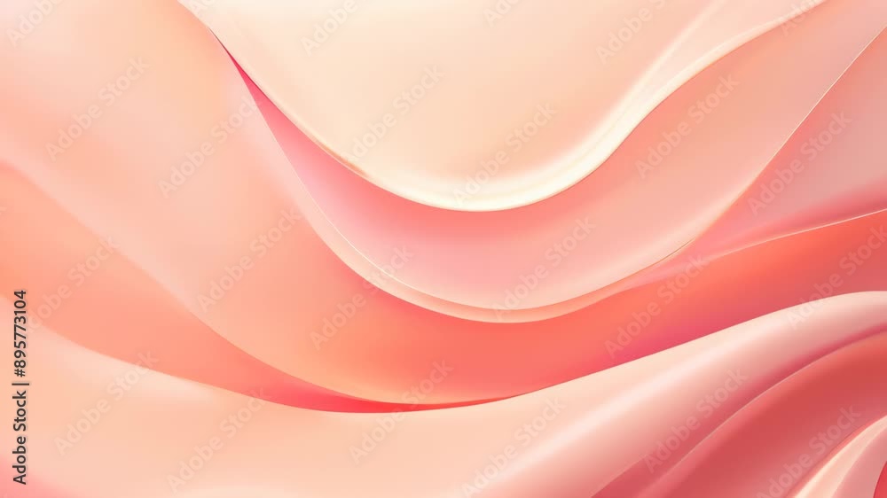 Poster Soft peach-colored abstract waves creating a smooth and elegant background. Ideal for themes of serenity, elegance, and minimalism 
