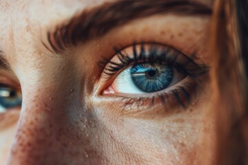 Fototapeta premium Close up of eye with eyelash extensions ,beauty salon treatment