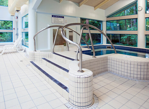 A jacuzzi or whirlpool at a leisure centre.