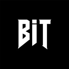 Fototapeta premium BIT letter logo design for technology company. BIT logo design black and white color combination. BIT logo, BIT vector, BIT design, BIT icon, BIT alphabet. BIT typography logo design.