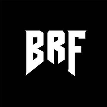 BRF letter logo design for technology company. BRF logo design black and white color combination. BRF logo, BRF vector, BRF design, BRF icon, BRF alphabet. BRF typography logo design.