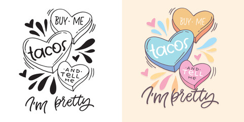 Obraz premium Trendy hand drawn doodle lettering quote. Lettering for t-shirt design, mug print, bag print, clothes fashion. 100% hand drawn vector image.