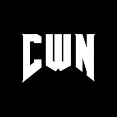 CWN letter logo design for technology company. CWN logo design black and white color combination. CWN logo, CWN vector, CWN design, CWN icon, CWN alphabet. CWN typography logo design.