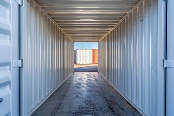 clean open self storage shipping container