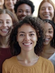 Fototapeta premium A group of women standing next to each other in various poses and attire